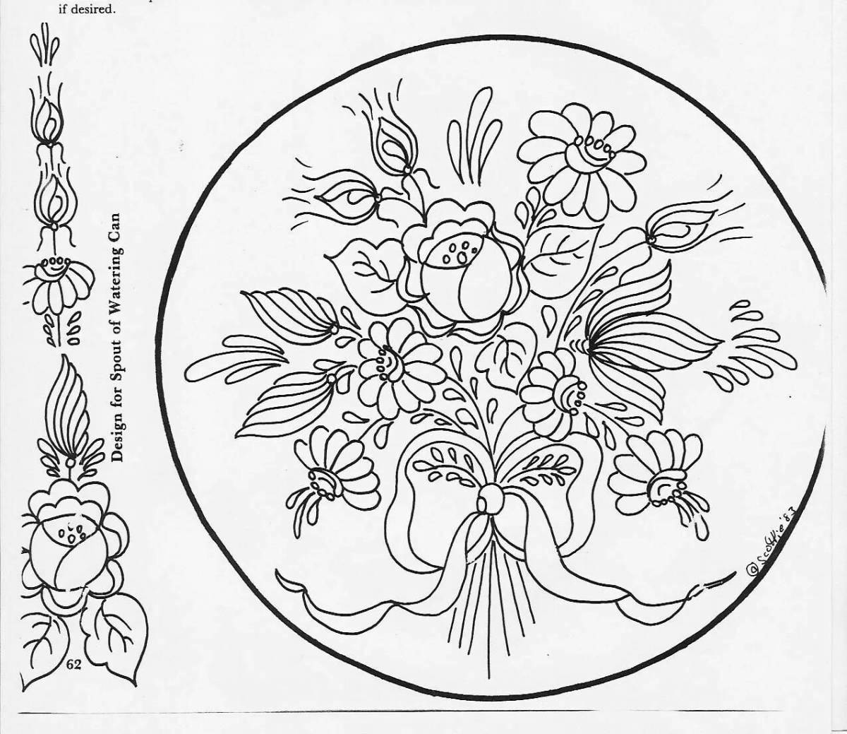 Coloring gorodets plate