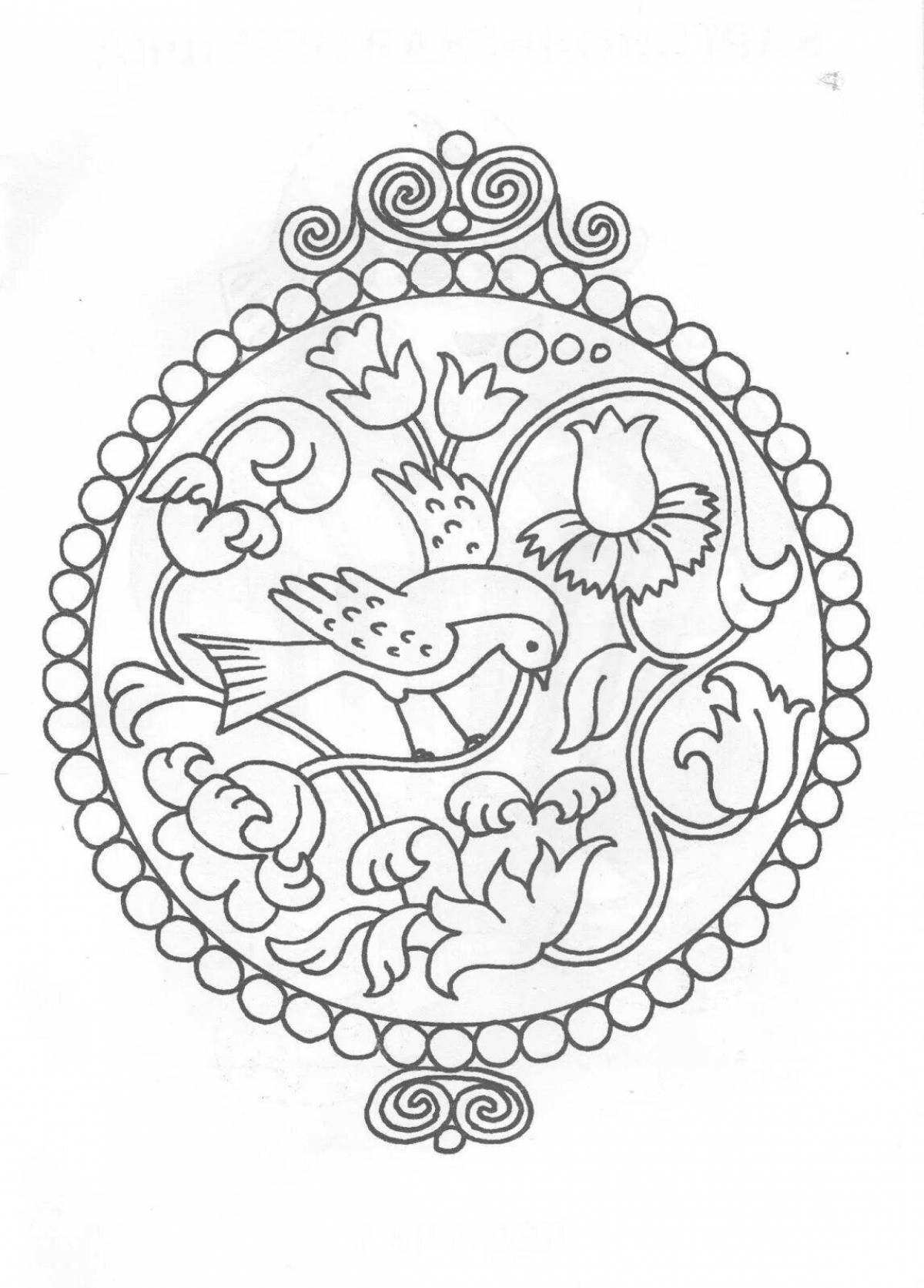 Creative Gorodets coloring plate