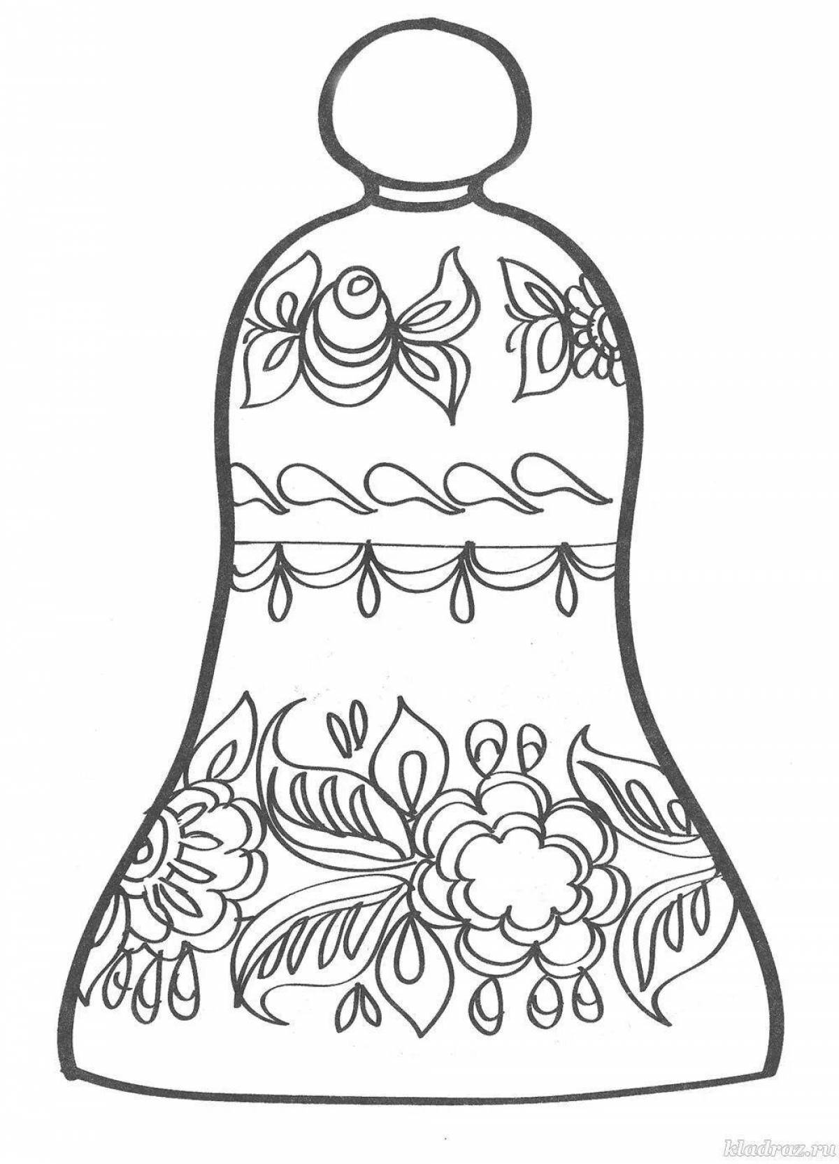 Coloring plate with Gorodets ornament