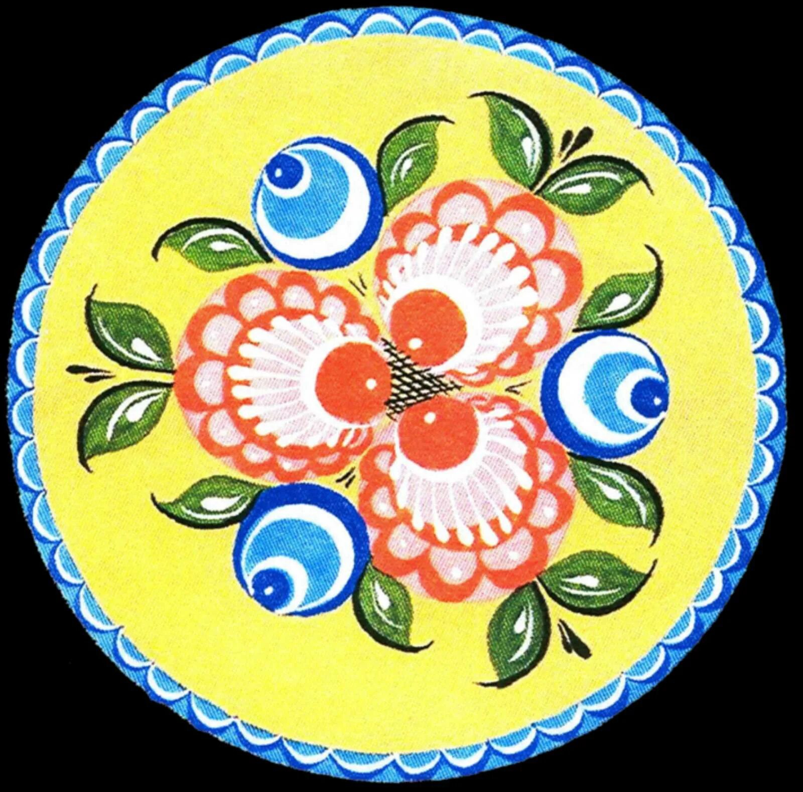 Coloring dramatic gorodets plate