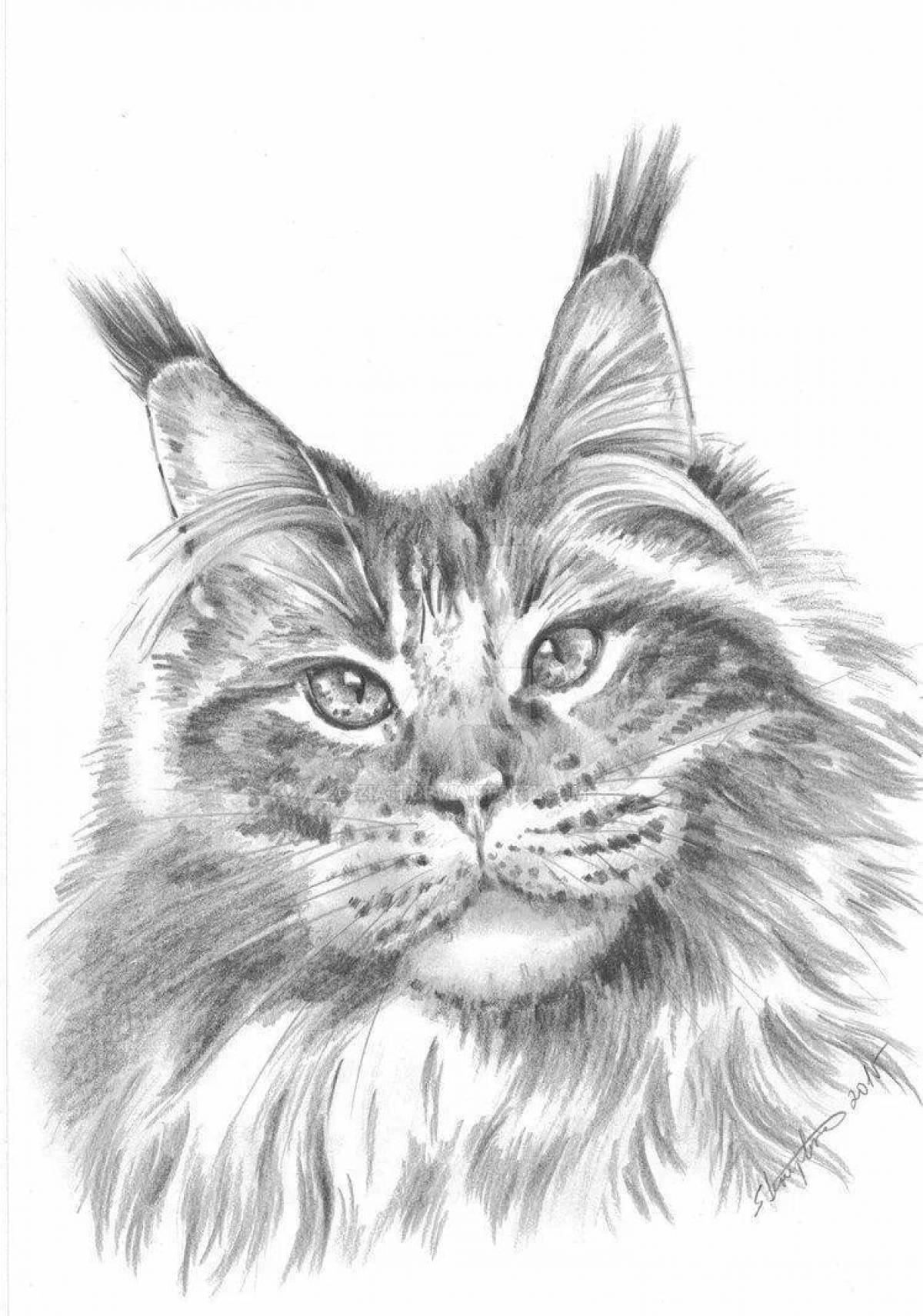Majestic Maine Coon coloring page