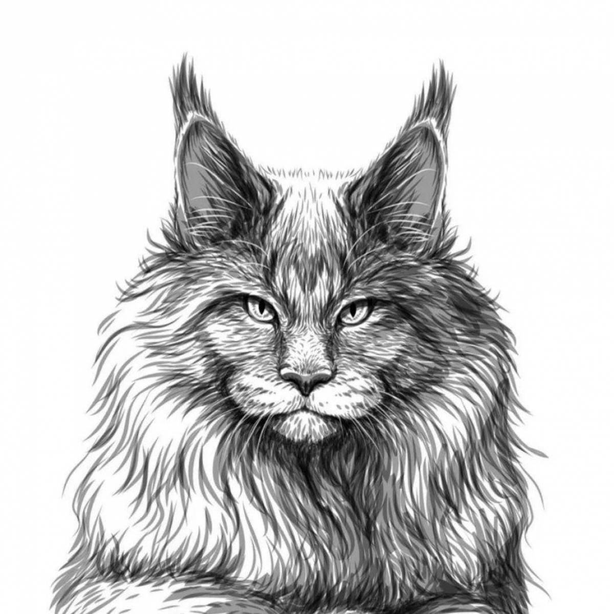 Coloring page graceful Maine Coon