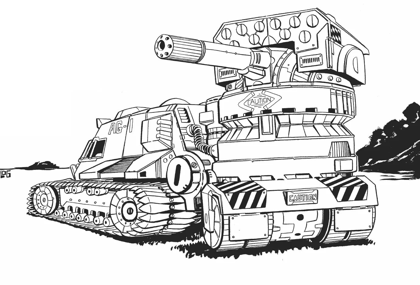 Красочный арт-танк-монстр