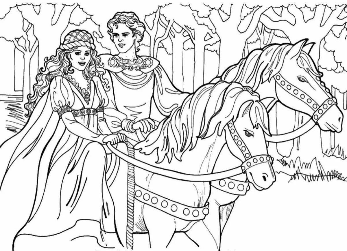Live barbie on horse coloring page