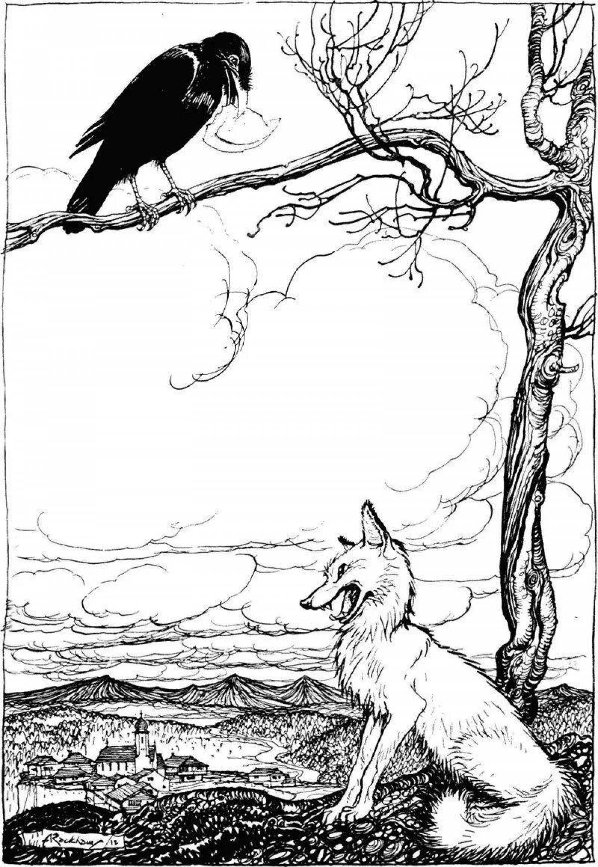 Coloring page gorgeous crow