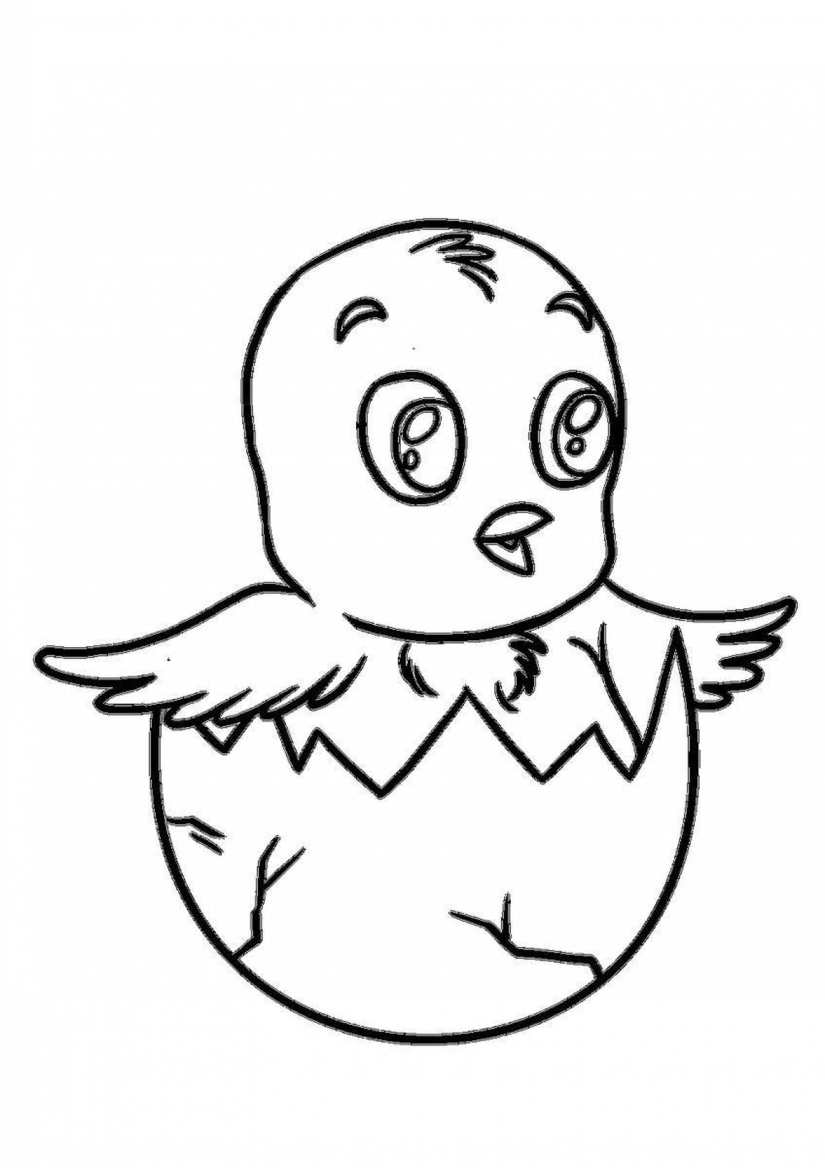 Coloring glossy chicken in shell