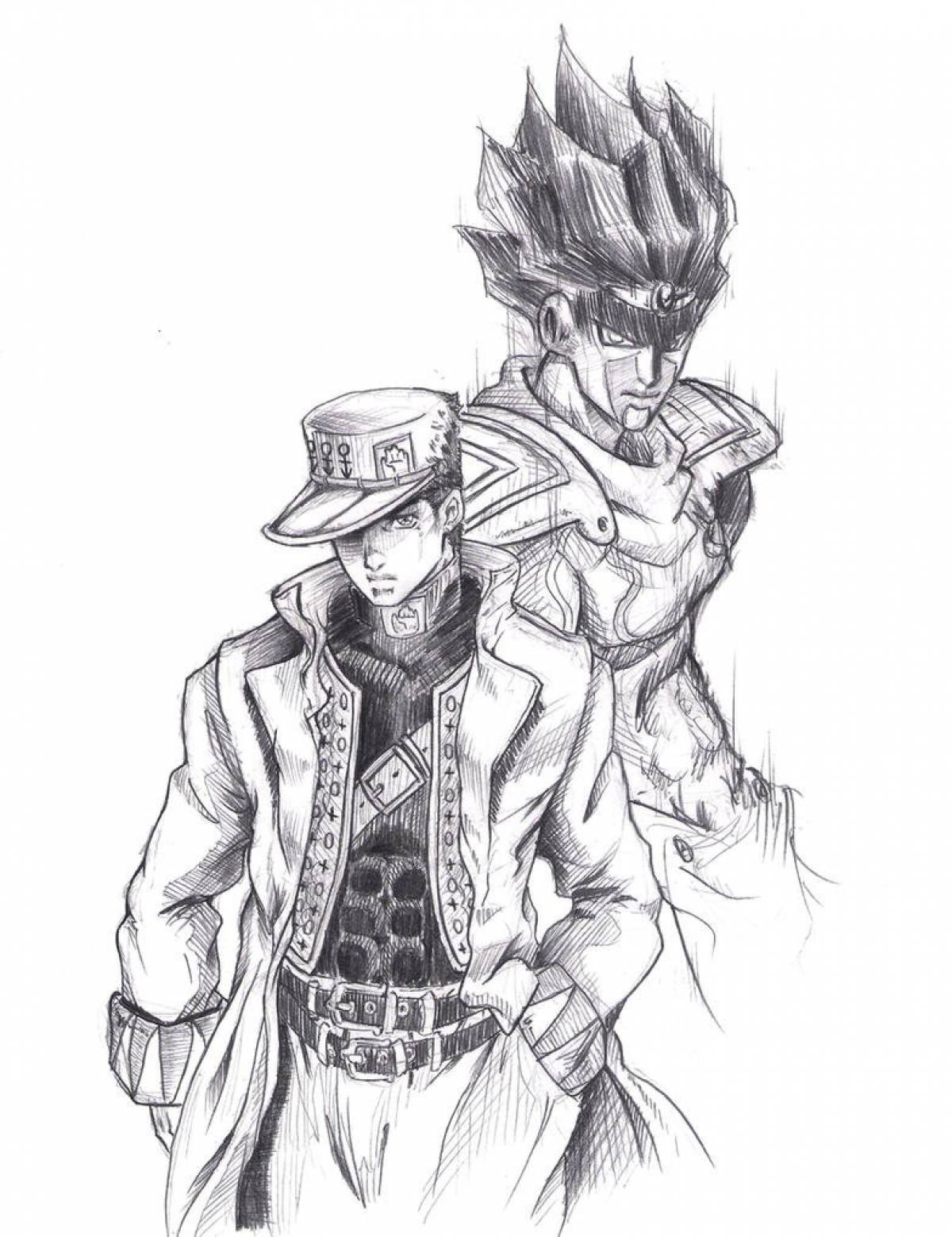 Рисовать star platinum