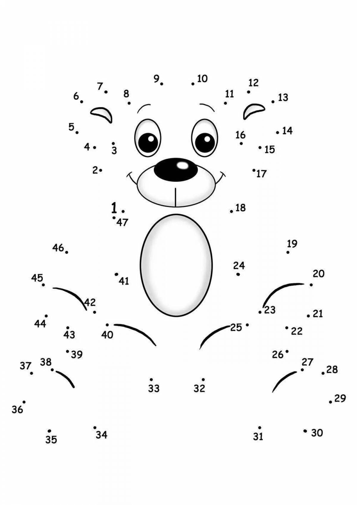 Нарисовать медведя по точкам