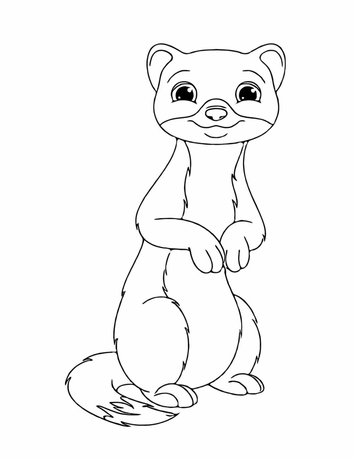 Delightful weasel coloring book for kids