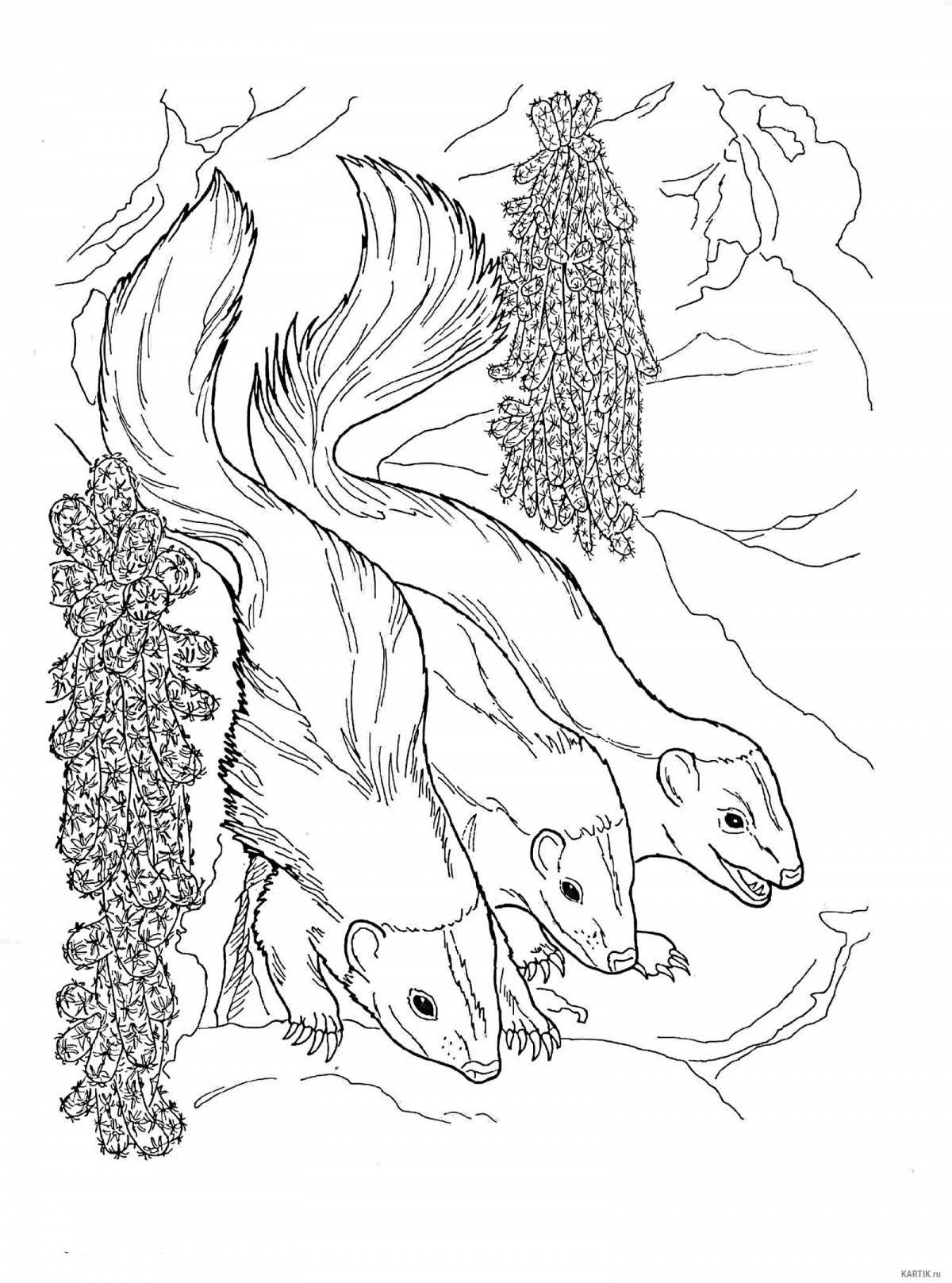 Playful weasel coloring for children
