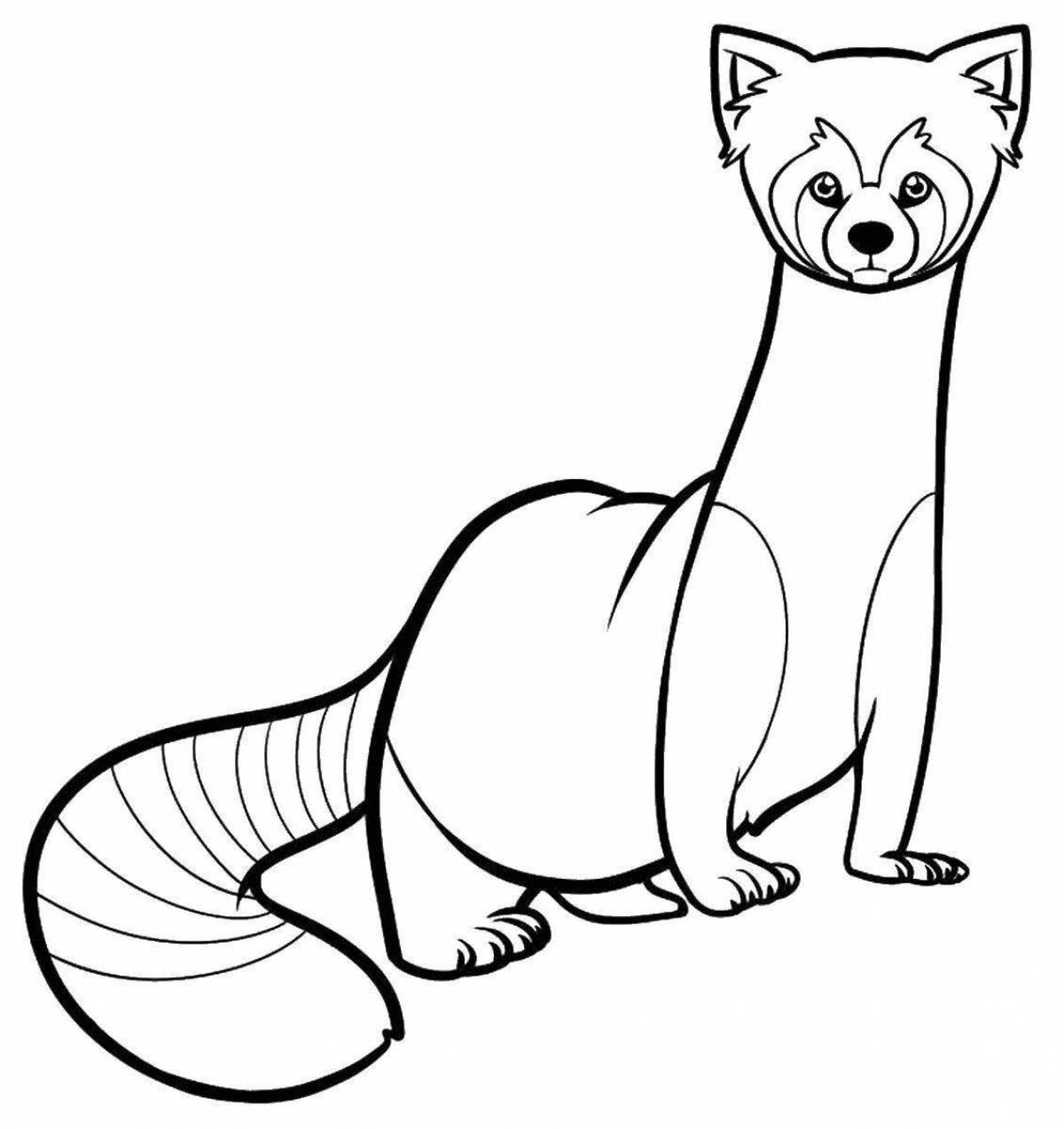 Fun coloring weasel for children