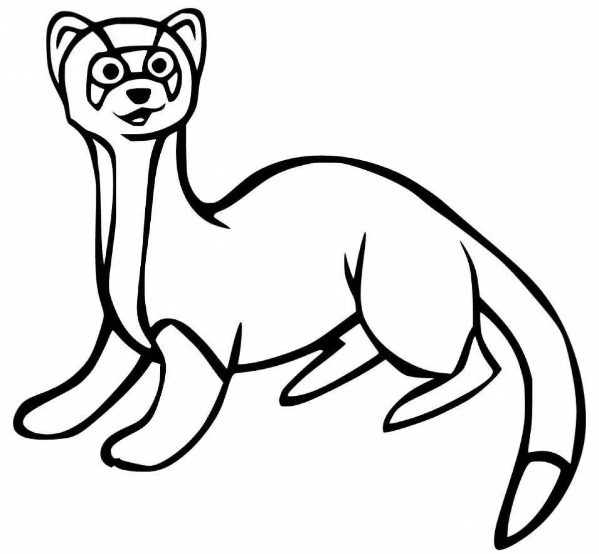 Wonderful weasel coloring for kids