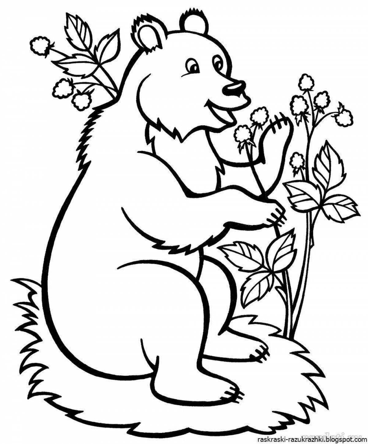 Cute coloring bear for kids