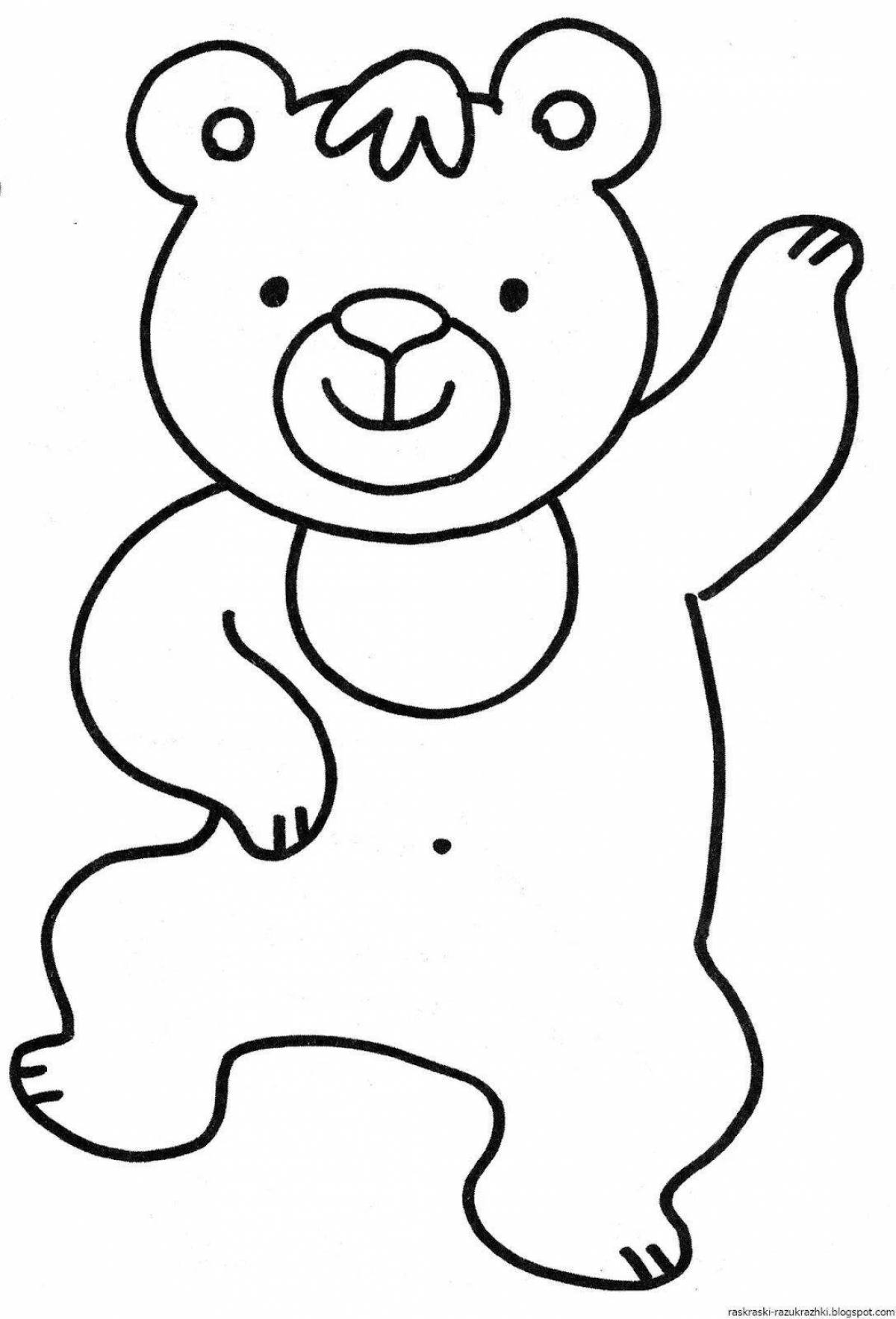 Великолепный медведь-раскраска для детей
