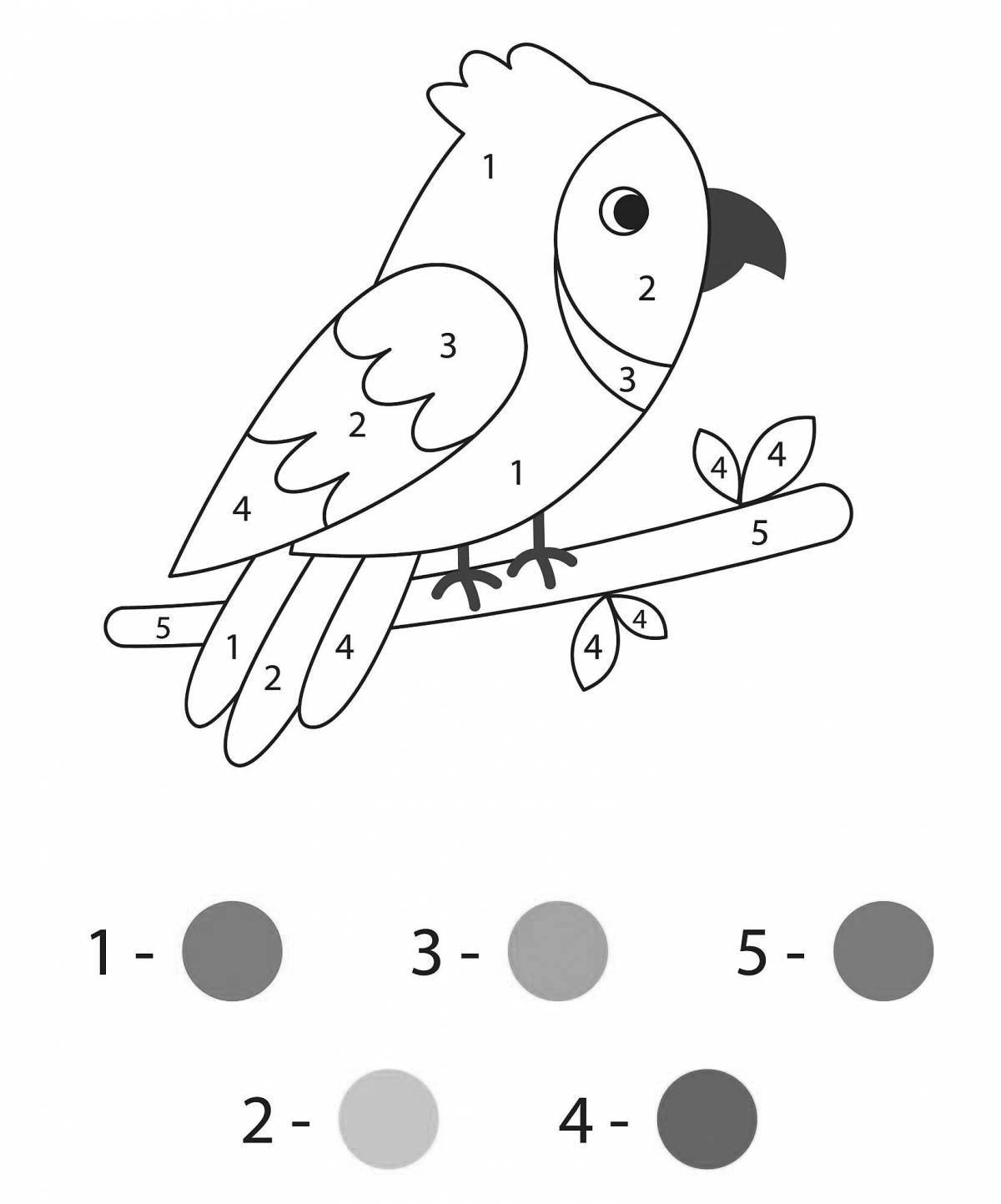 Восхитительная раскраска птицы по номерам