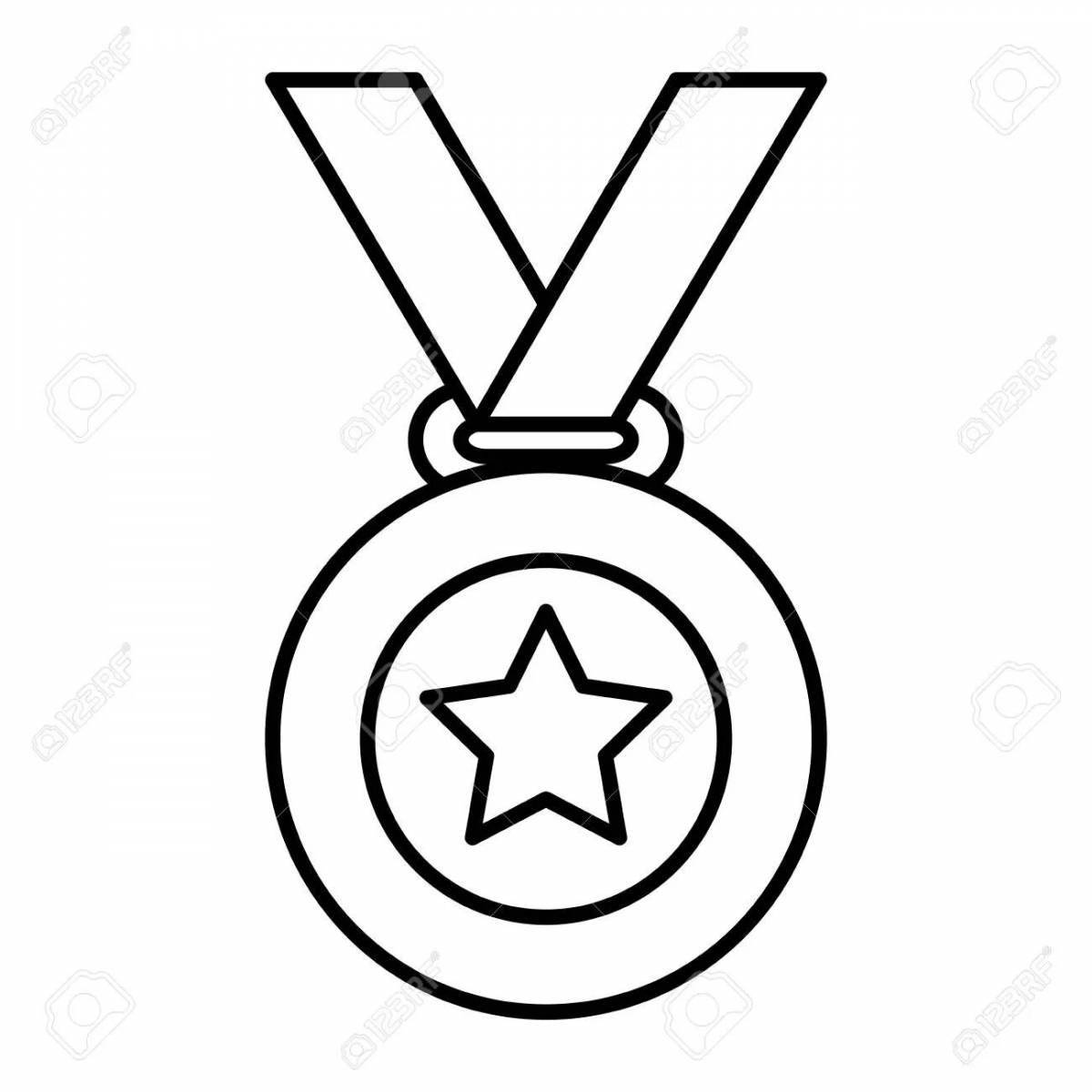 Bright medal February 23 coloring