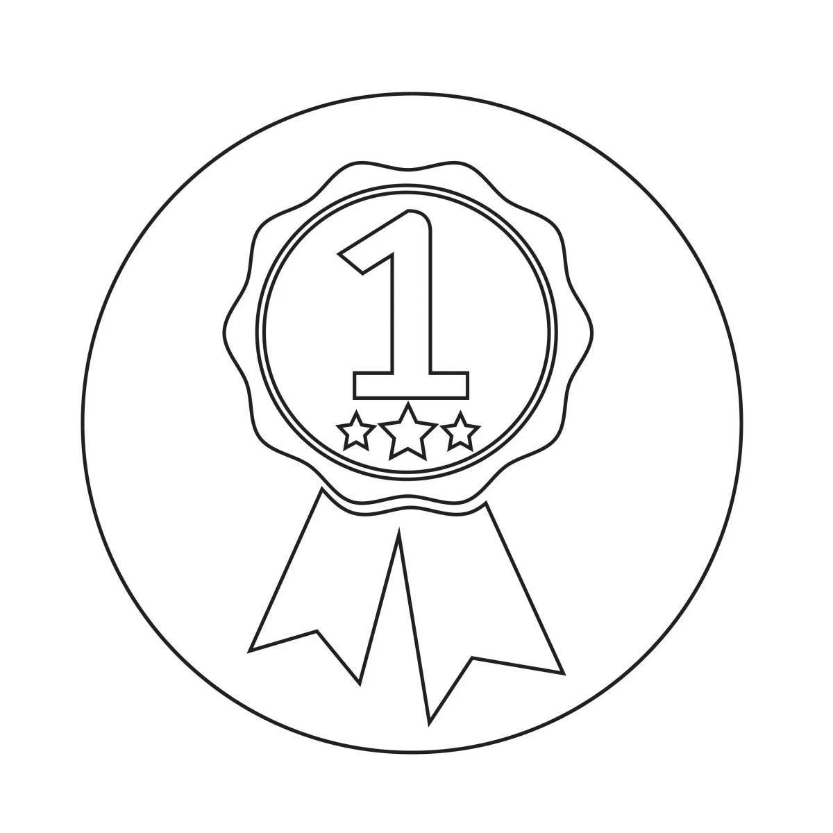 Coloring page dazzling medal February 23