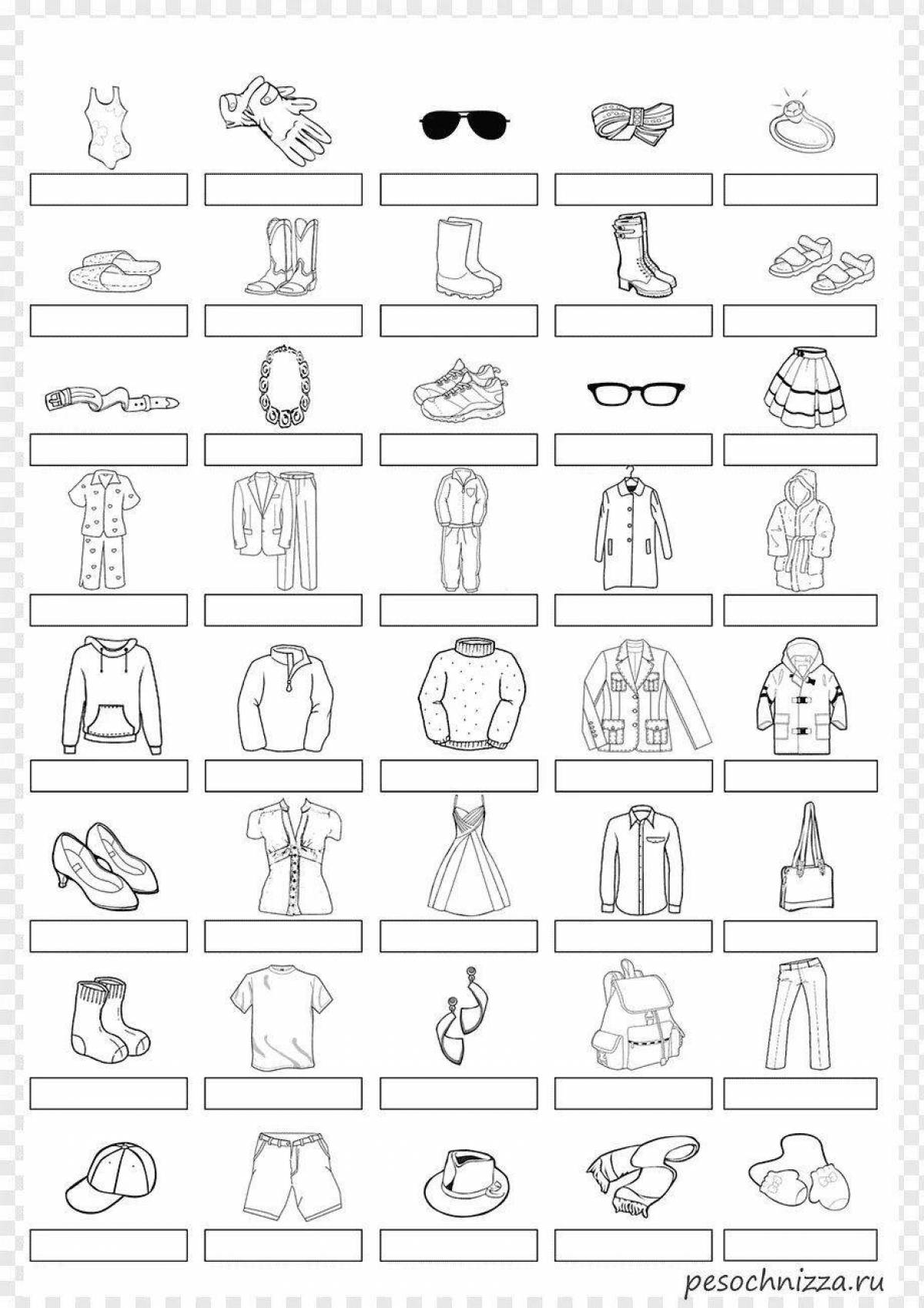 Coloring page elegant clothes