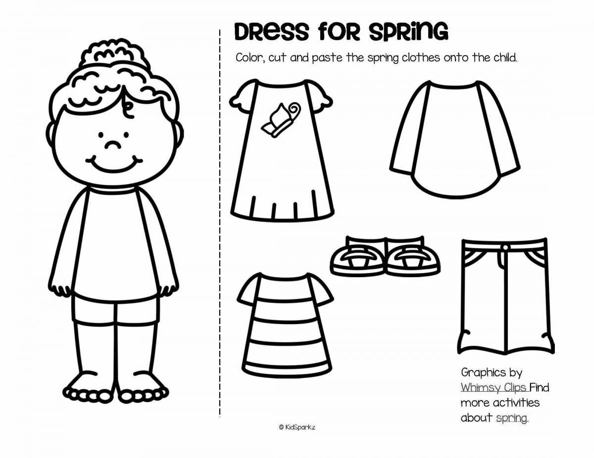 Funky clothes coloring page