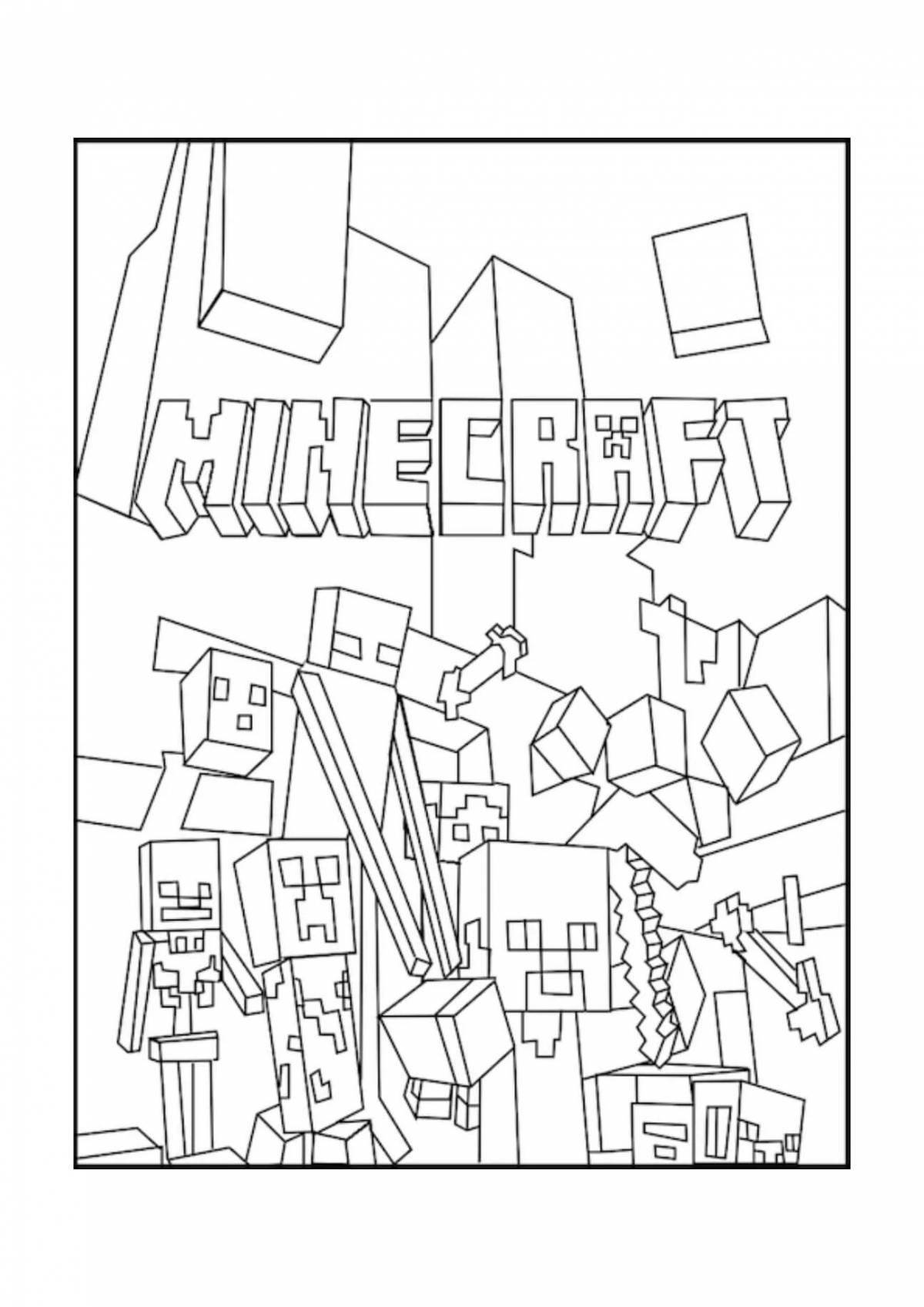 Цветная мечта minecraft villagers coloring page