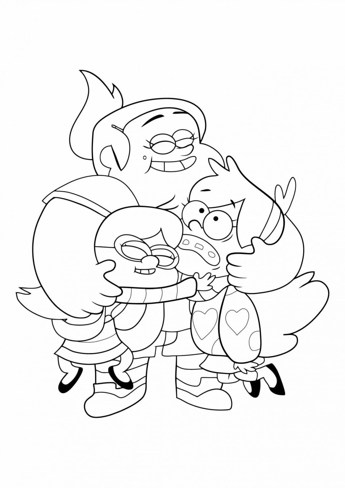 Glowing gravity falls coloring page