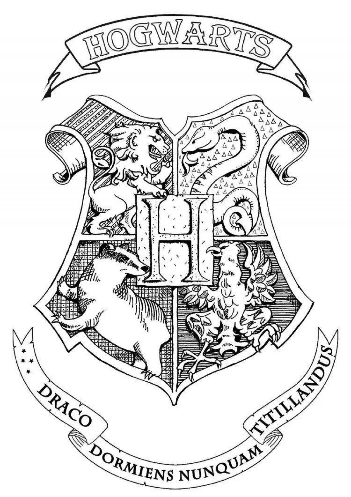 Charming hogwarts coloring page