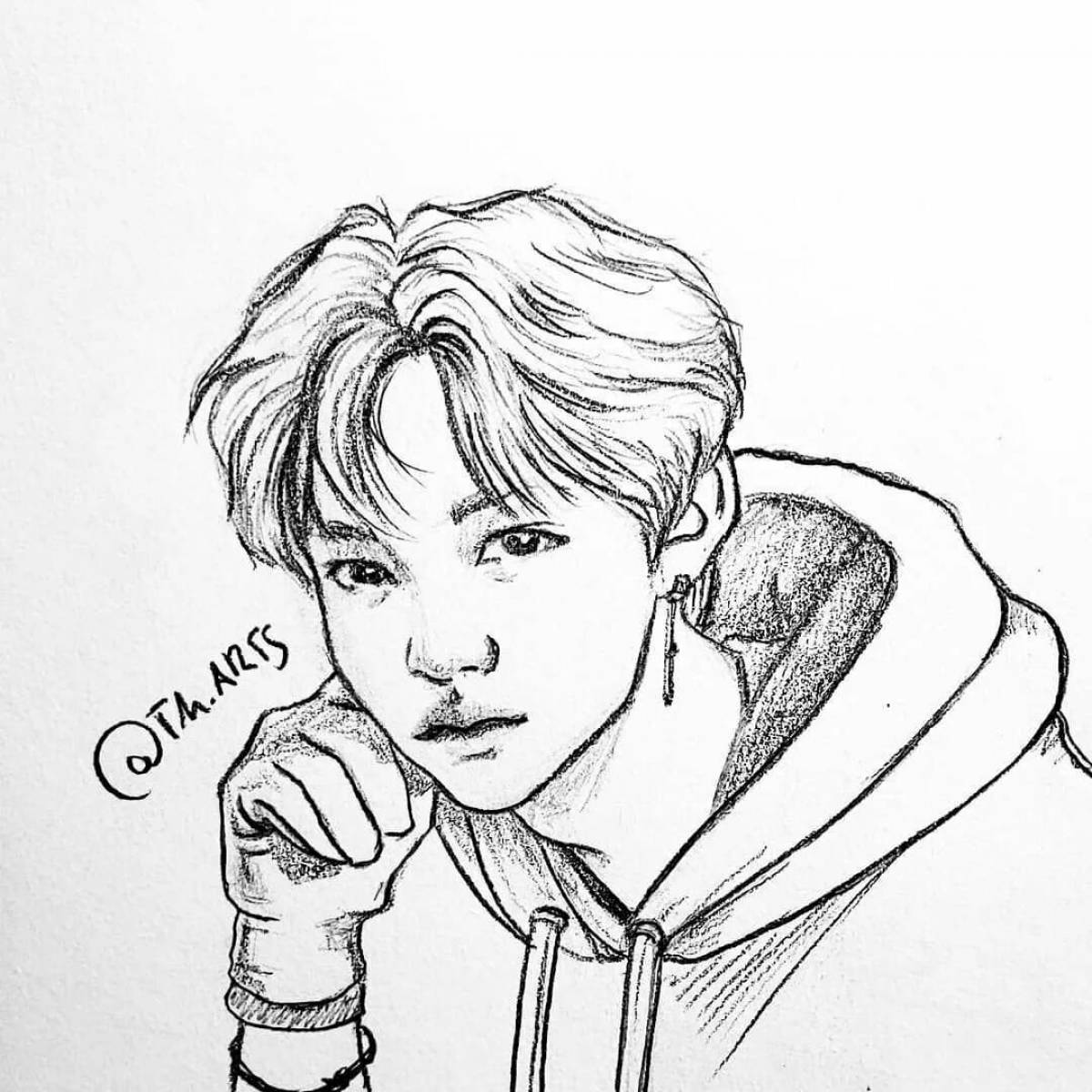 Color-crazed stray kids hyunjin coloring page