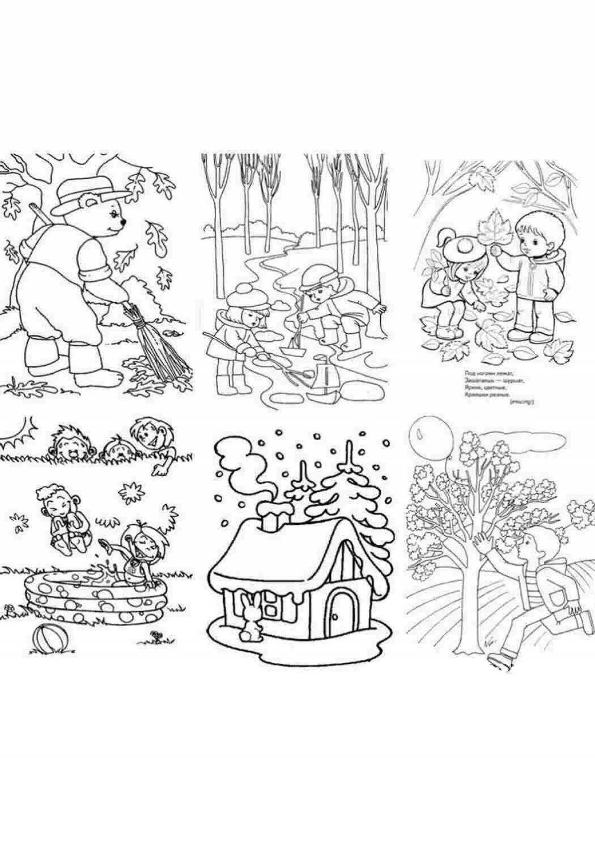 Happy summer coloring page