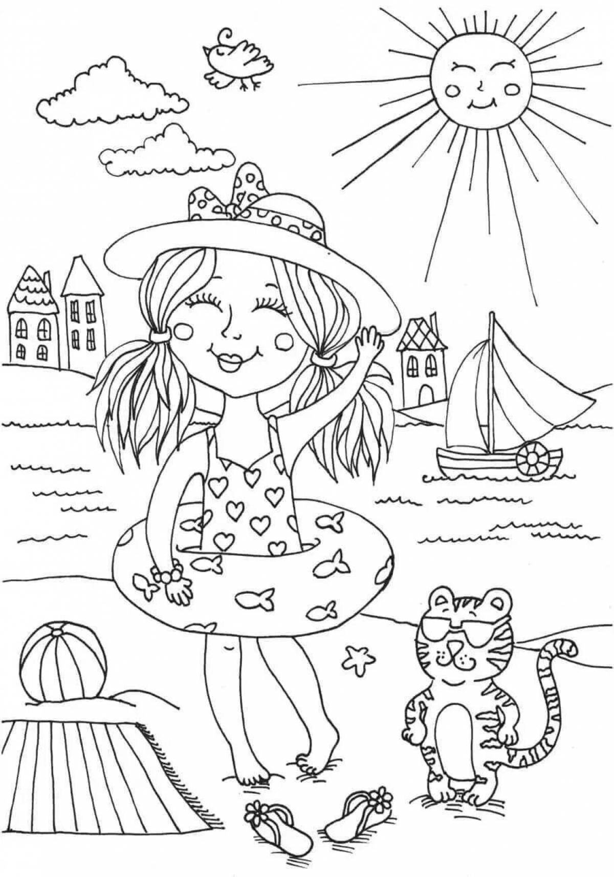 Shiny summer coloring book