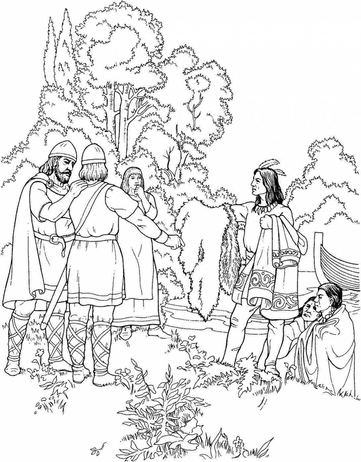 Glorious coloring book occupation of the ancient Slavs