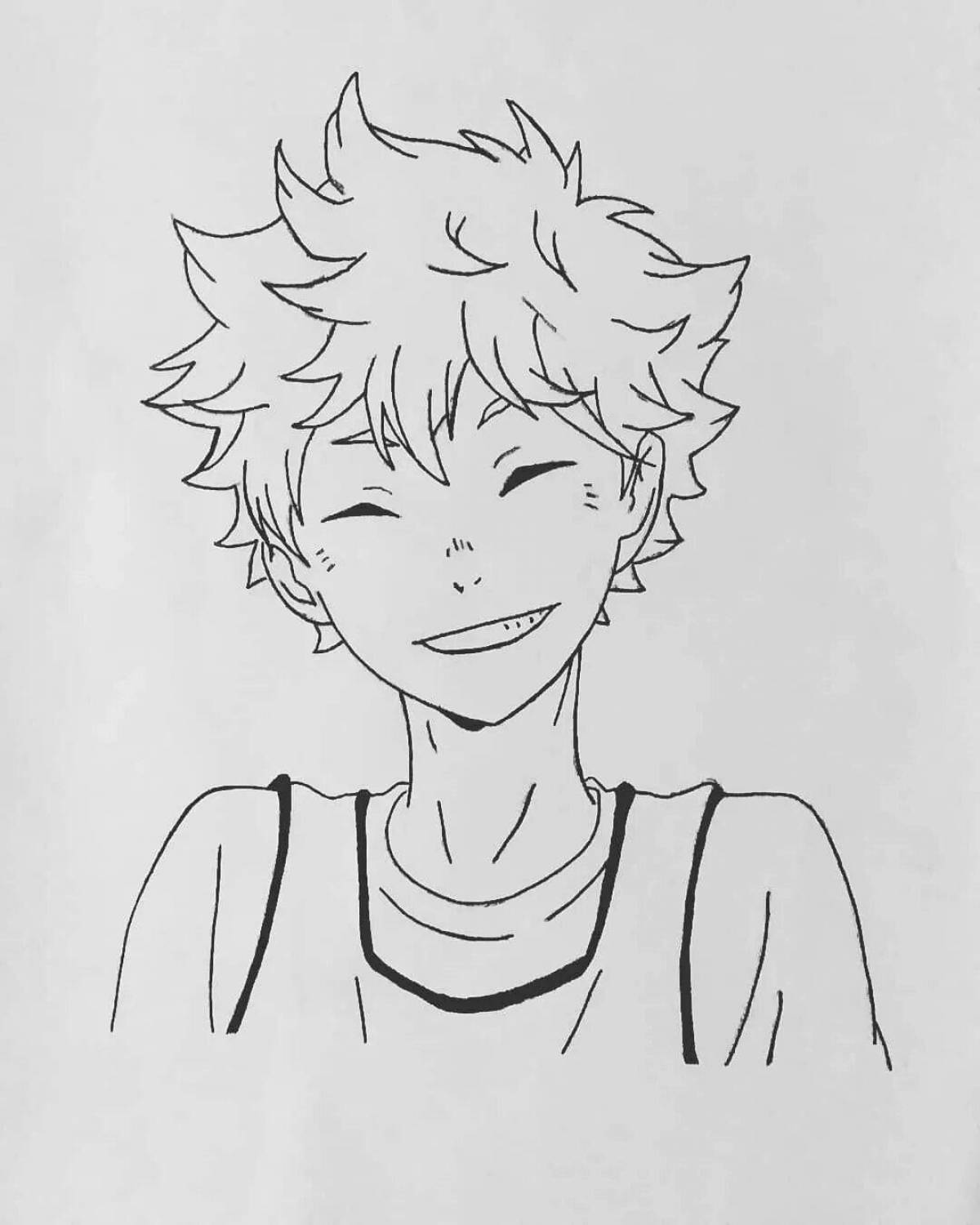 Coloring book shining hinata volleyball