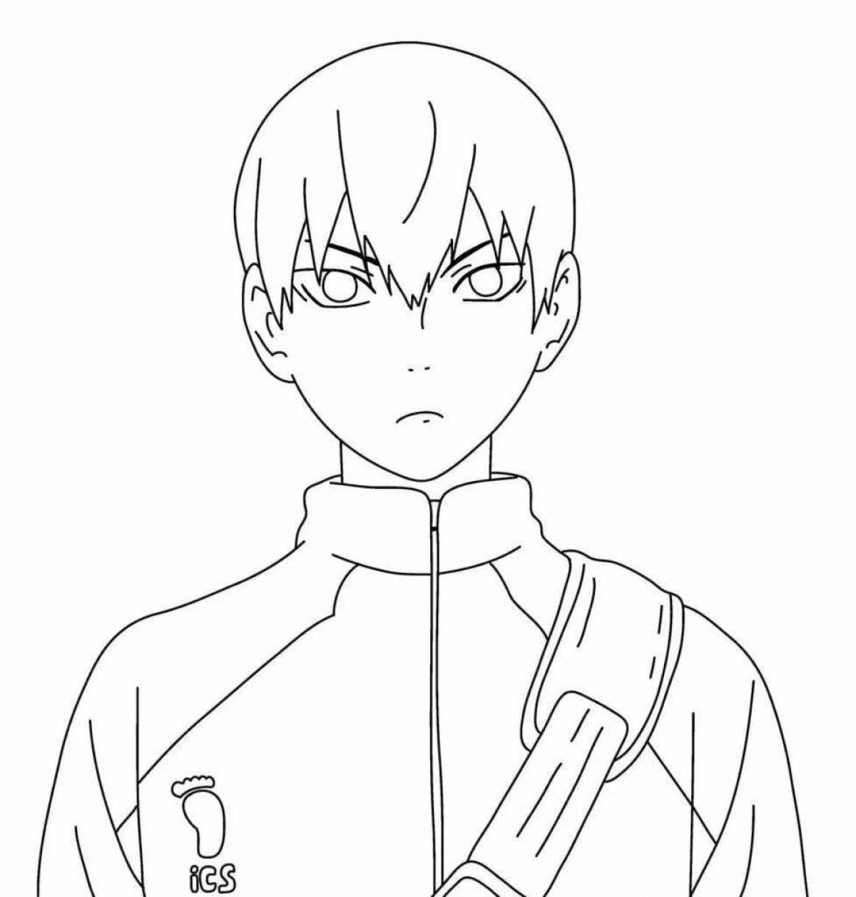 Раскраска Увлекательная раскраска хината волейбол