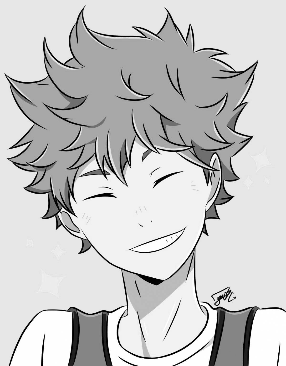 Amazing hinata volleyball coloring page