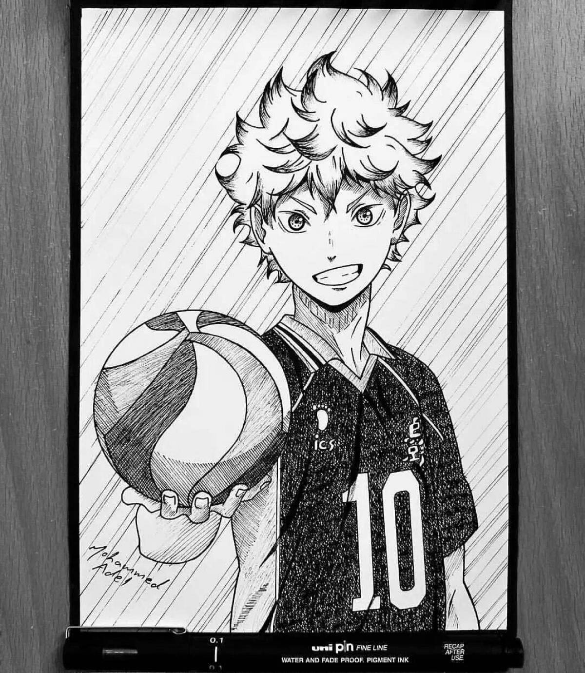 Hinata's fancy volleyball coloring book