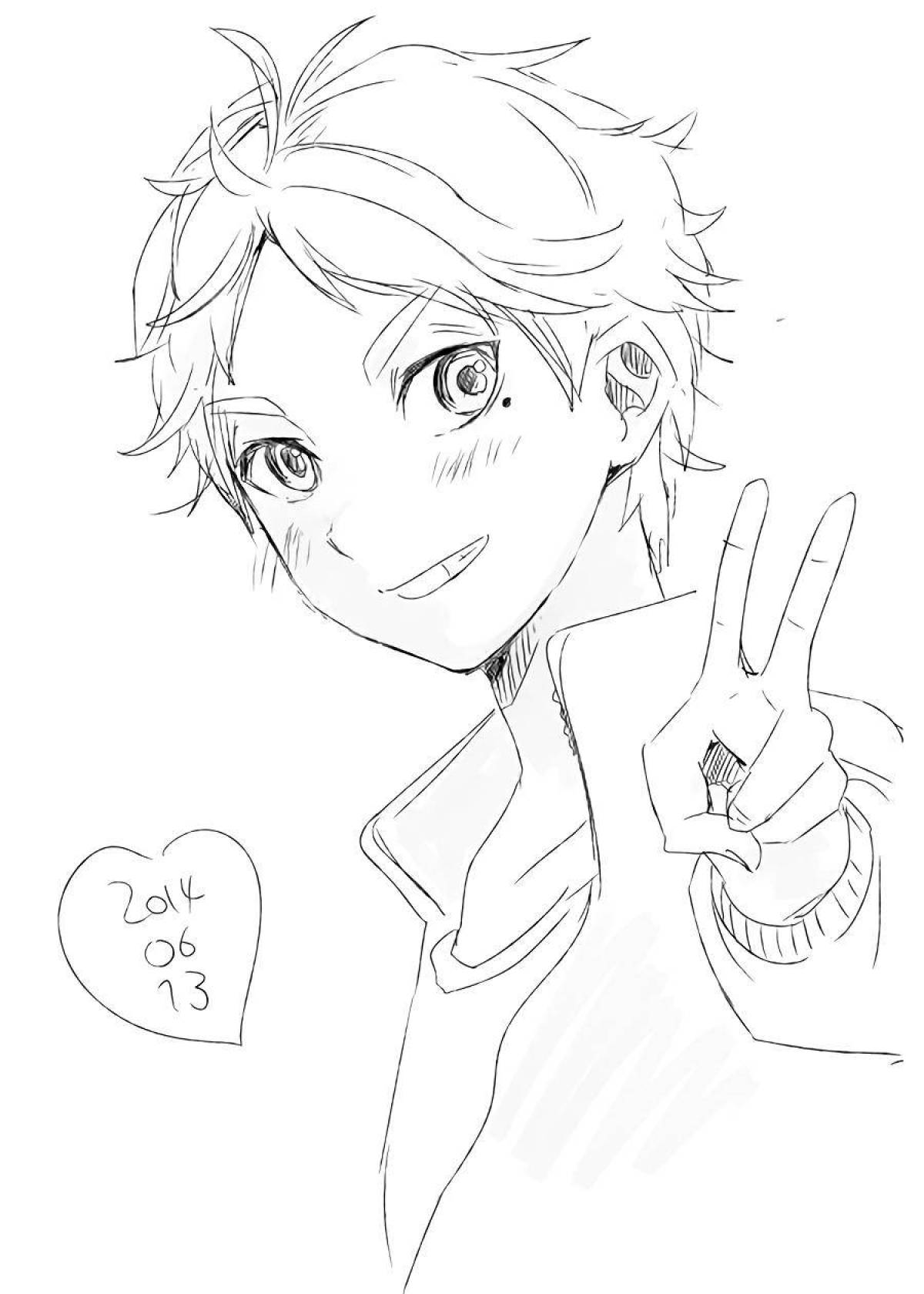 Раскраска Смешная волейбольная раскраска хината