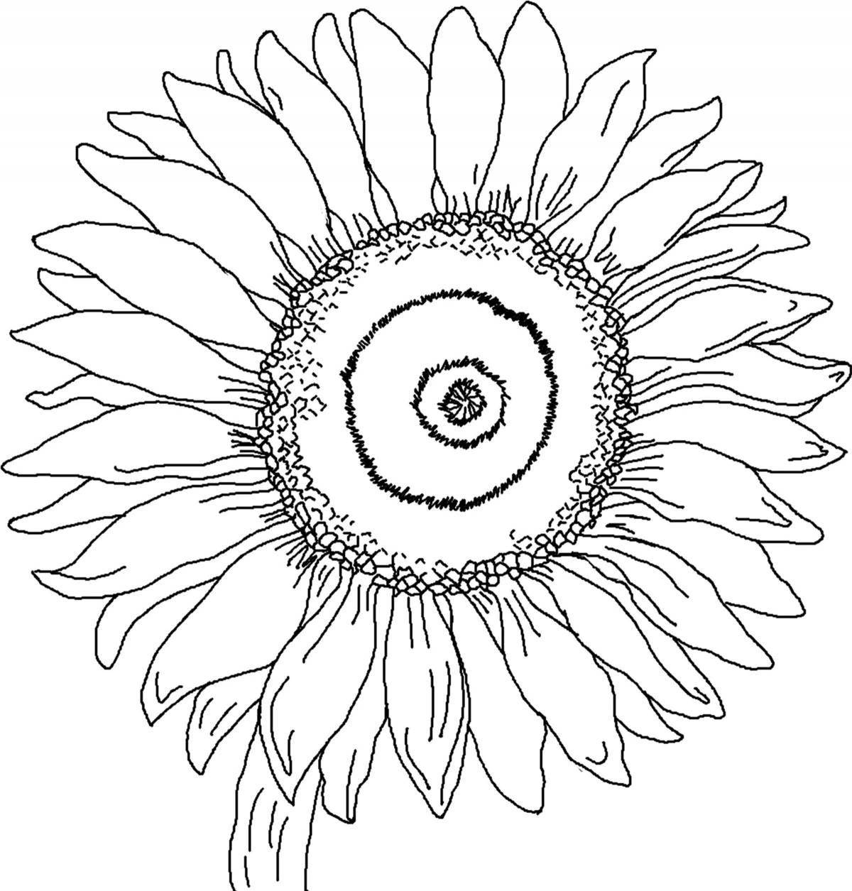 Van Gogh's majestic sunflowers coloring page