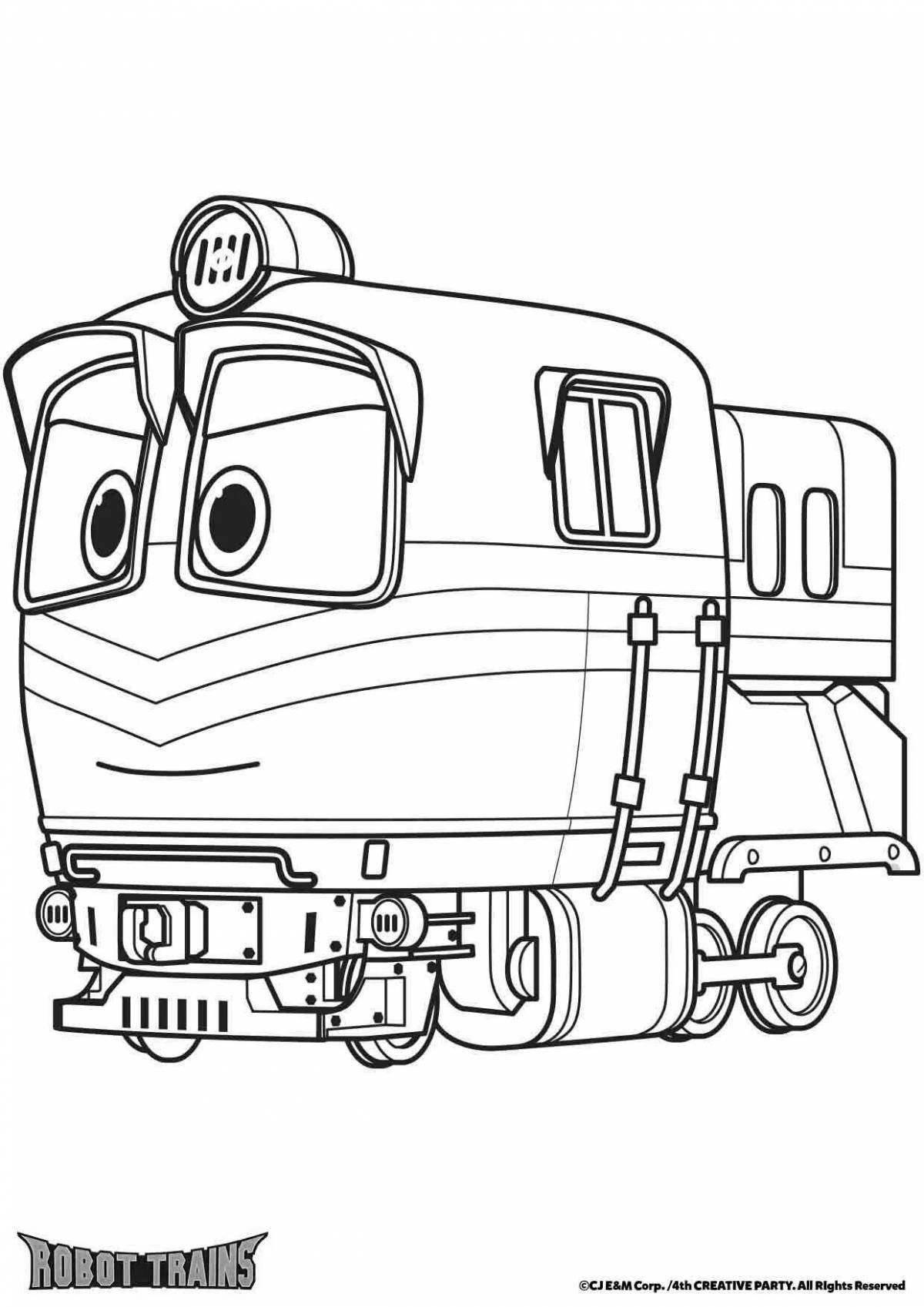 Viktor's Fairy Robot Train Coloring Page