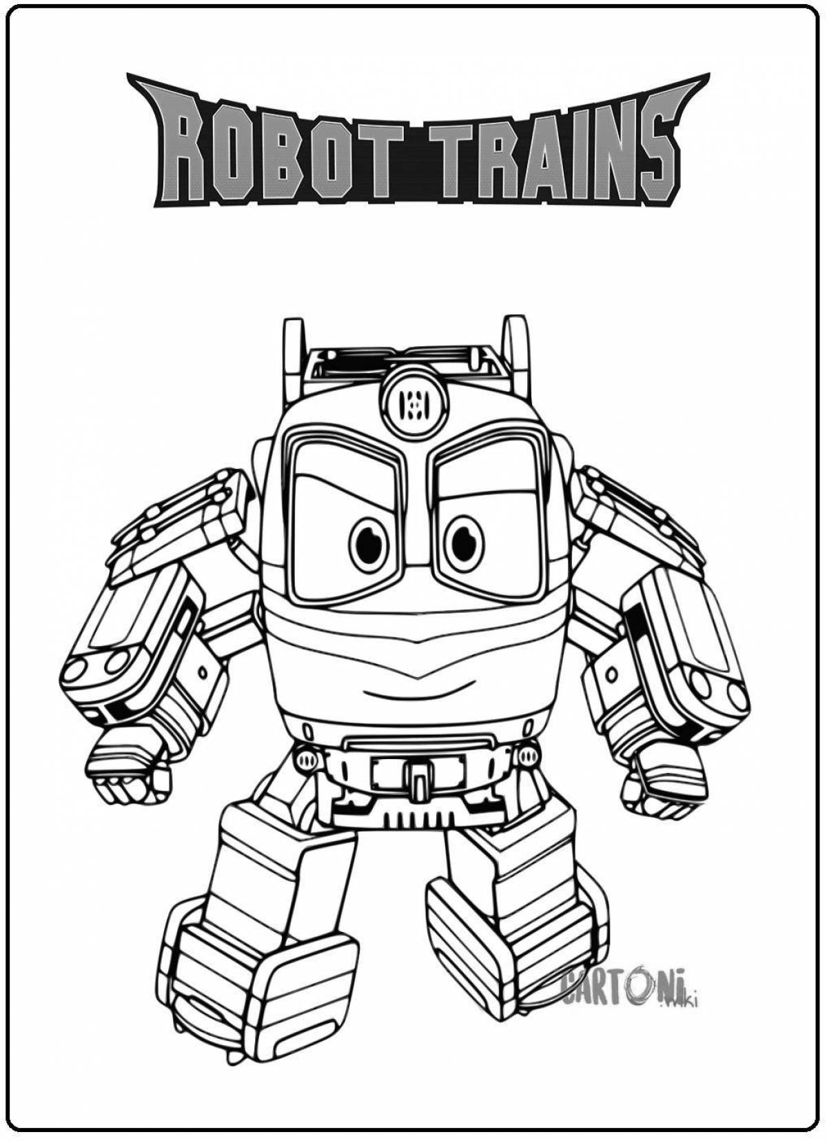 Victor's Amazing Robot Train Coloring Page
