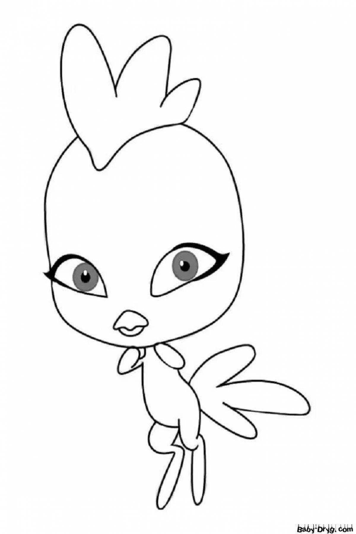 Cute ladybug mascot coloring page