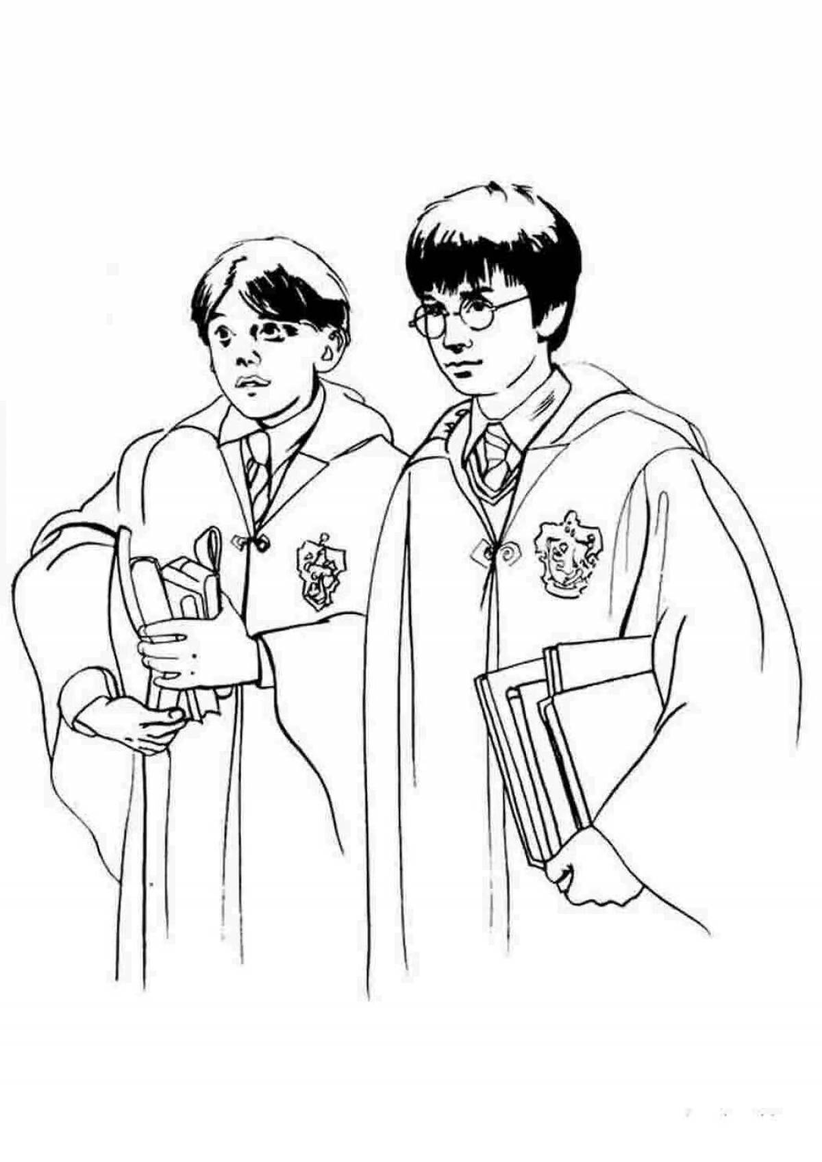 Exotic coloring harry potter drawing
