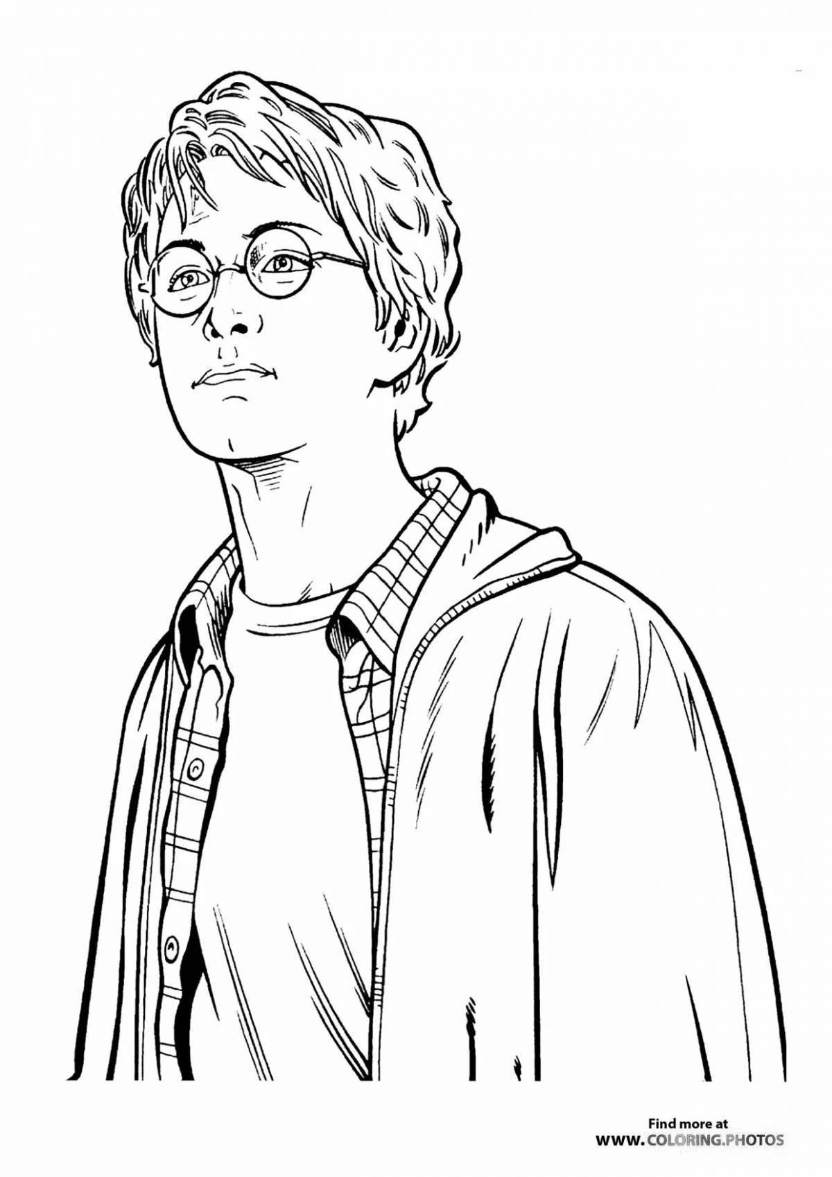 Intriguing coloring drawing harry potter