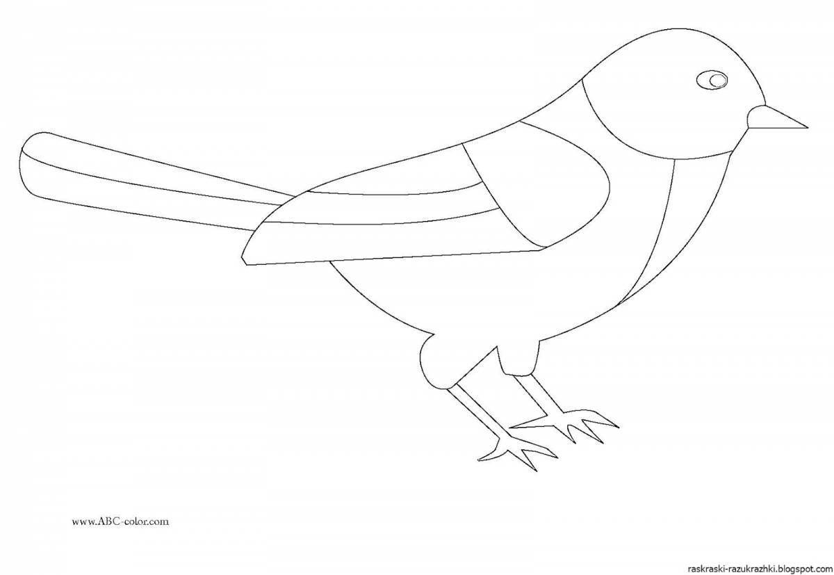 Coloring book of wintering birds of the serene tit