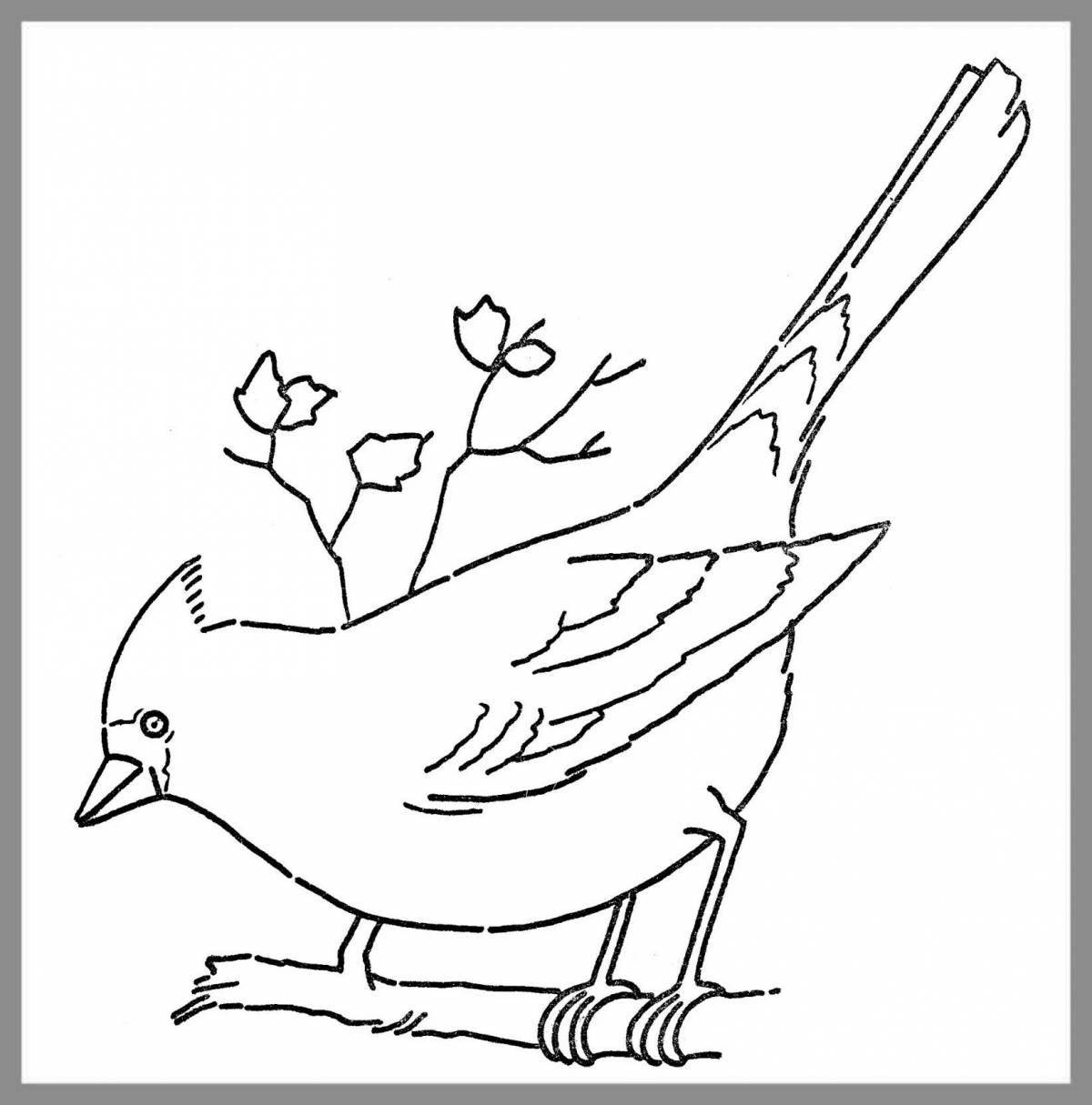 Amazing waxwing coloring page for kids
