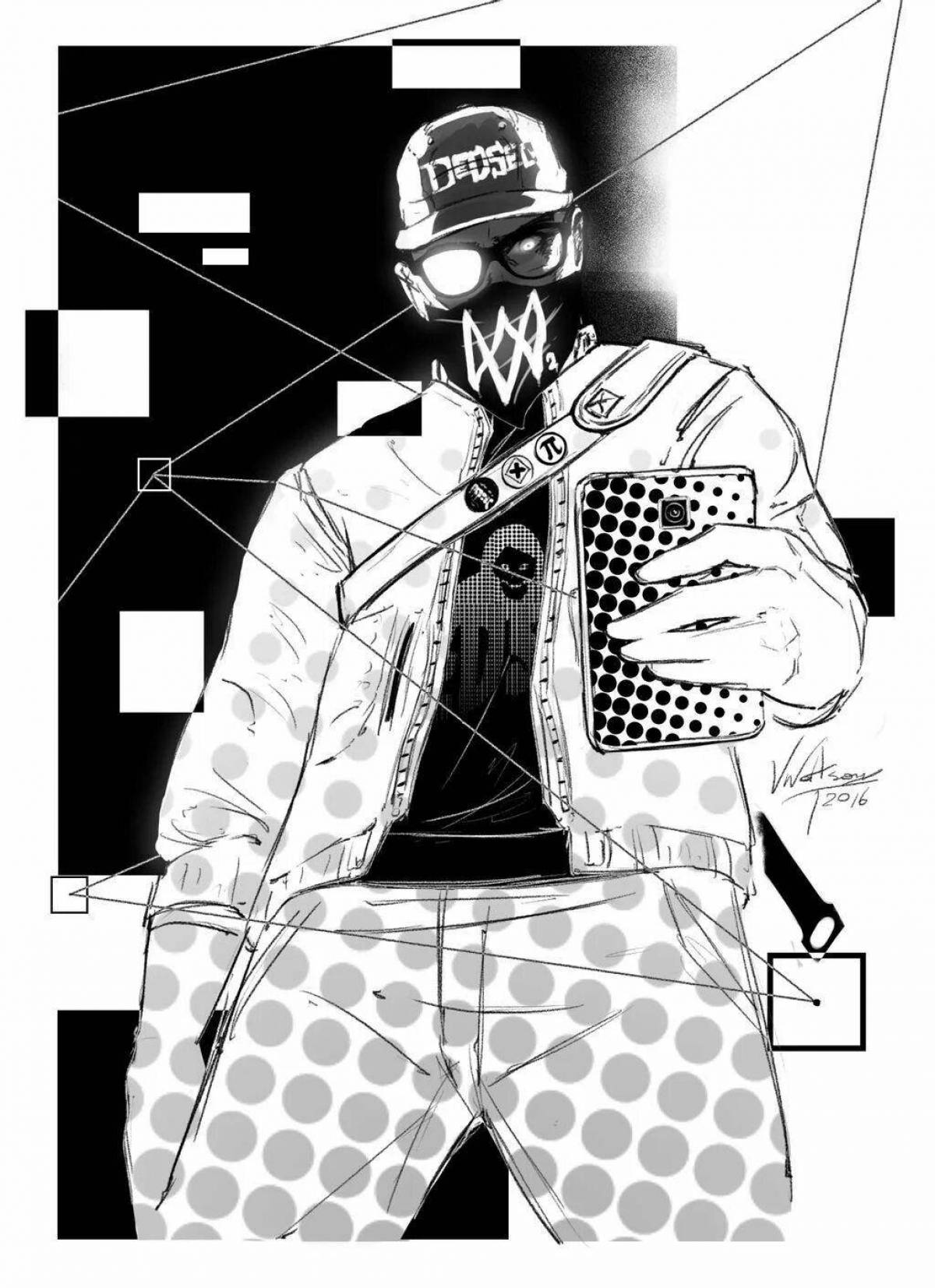 Coloring watch dogs 2