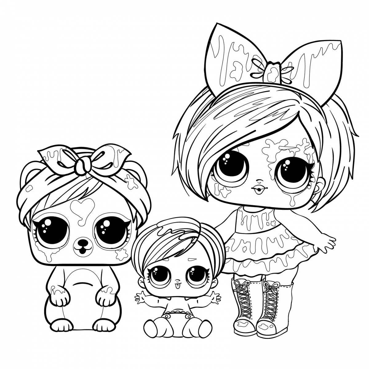 Adorable lol family coloring doll