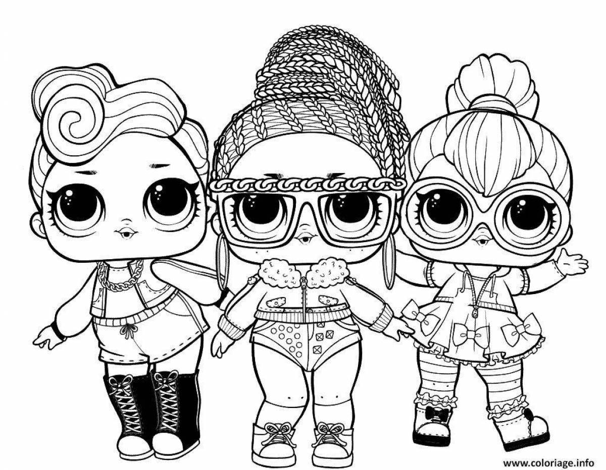 Color-frenzy coloring page doll lol family