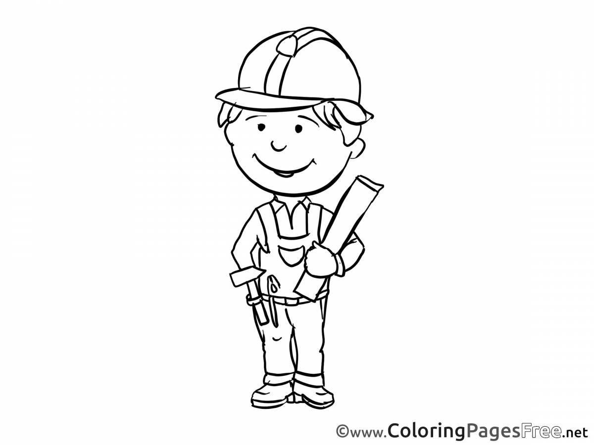An entertaining coloring book for kids by an architect