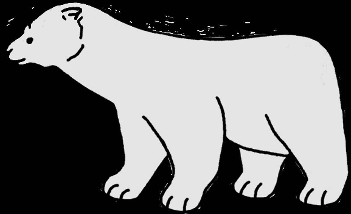 Милый белый медведь-раскраска