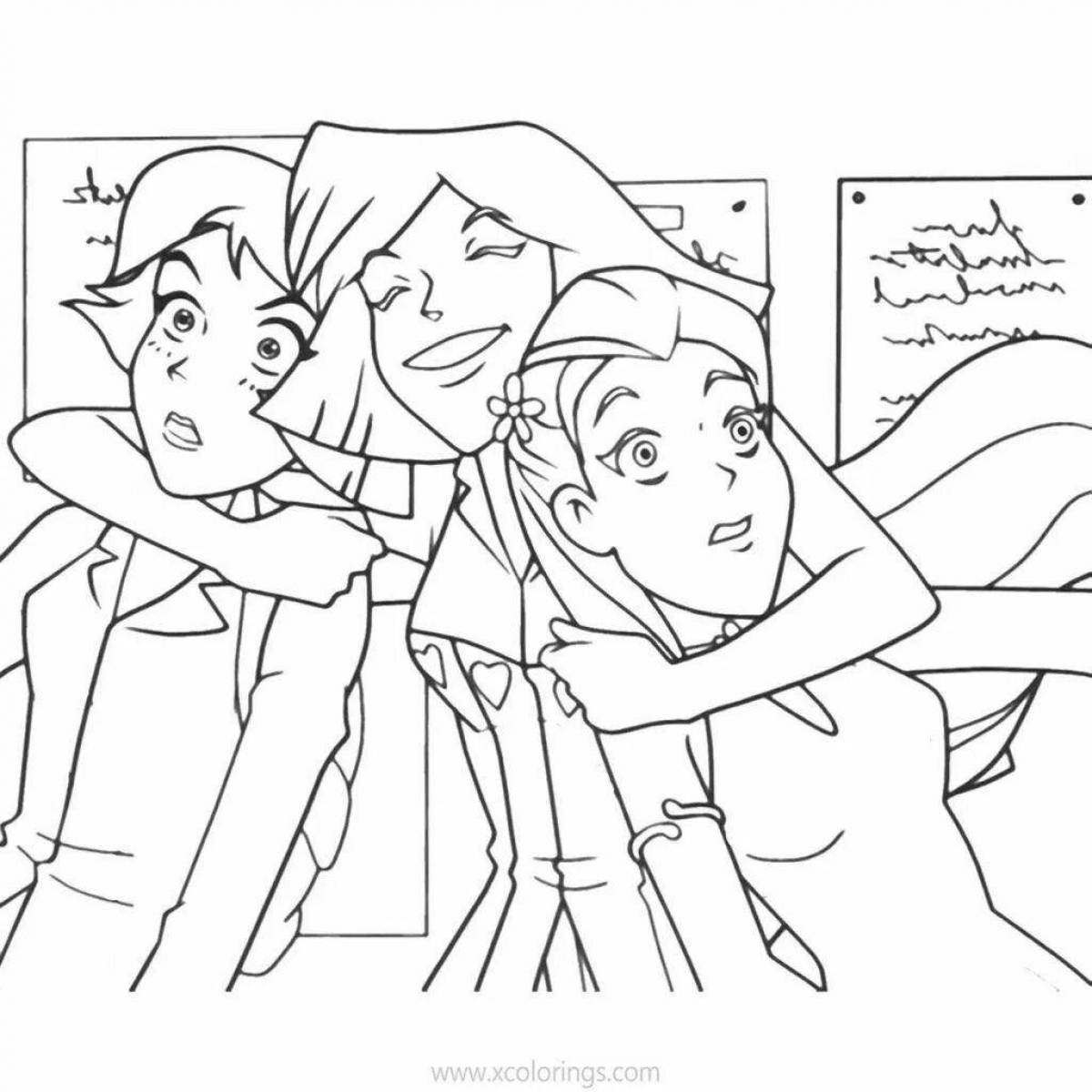 Colorful sam and sue coloring page
