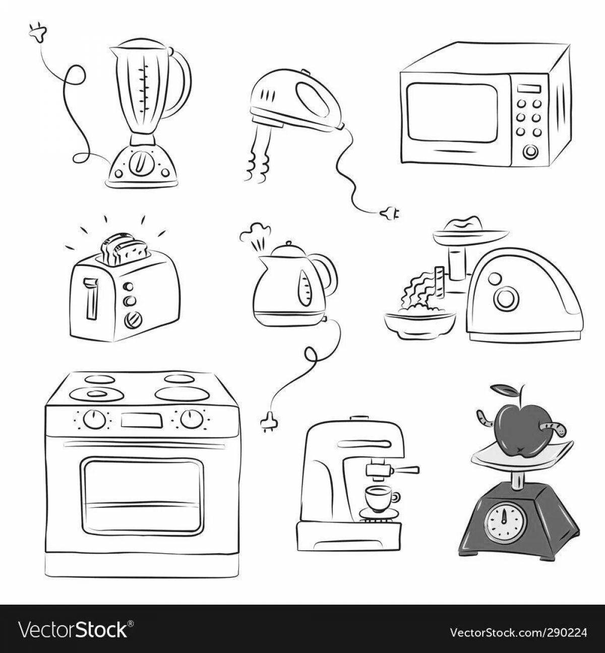 Coloring for bright electrical appliances for children
